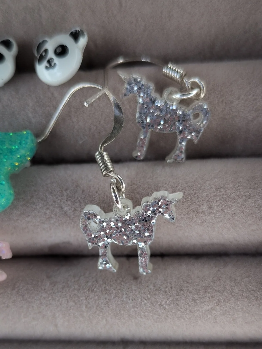 Earring Lot 9 Pair Set Unicorn Rainbow Panda Llama Owl Mermaid Glitter Stud Pack